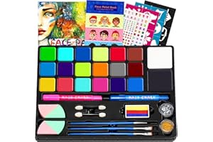 Subtail Pinturas Cara para Niños - 20 Colores Pintacaras Infantil HipoalergéNico - Plantillas Pintura Cara Niños - Pinta Caras para Niños - Maquillaje para NiñAs Fiesta Carnaval de Maquillaje