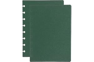 PATIKIL 1 Set Leather Discbound Notebook Cover, 6.3" x 8.66" A5 Size Disc Planner Cover for Disc Notebook Office Product, Green