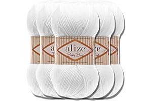 ‎HOBBY YARN Hobby YARN Alize Baby Best Batik 5x 100g Türkische Premium Wolle Babywolle (Blanco| 55)