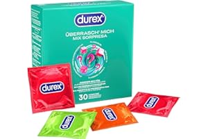‎DUREX Durex Überrasch Mich Kondome-Mix – Mischung mit 4 verschiedenen Kondom-Sorten zum Ausprobieren – 30er Pack (1 x 30 Stück)
