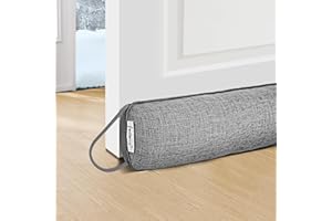 fowong Draft Excluder for Doors, 87 x 10 cm Heavy Duty Under Door Draught Excluder, Air Door Draft Stopper Blocks Drafts & Noise, Soundproof & Energy Efficient - Grey