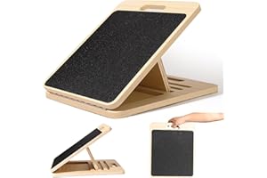 ‎UFWLRD Balance Board & Wackelbrett aus Naturholz | Rutschfestes Schrägbrett für Erwachsene, Wadendehner & Gleichgewichtstraining - Klappbares Slant Board (33×40 cm, Schwarz)