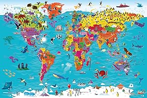 Collins Children’s World Wall Map: An illustrated poster for your wall: 12 (Collins Children's Poster)