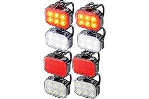 MOGZZI Eclairage Velo, LED Étanche 6 Modes de Luminosité Feu Arrière, Lumières vélo de Sécurité Rechargeables USB, Vélo de Montagne ou de Nuit Lampe de Sécurité (Modes 4/6)