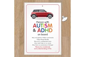 Funky Monkey House Autism Car Sign -DISABILITY ADHD SEN Awareness Sign for Emergency services AUTP2