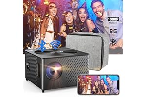 OTOUCH Projector Native 1080P 18000LM/800ANSI 5G WiFi Bluetooth Projector 4K Support ±50° 4P Screen Correction/Phone Sync/HiFi Speaker/BT Remote/500''/50% Zoom for Phone PC TV Stick PPT Home Outdoor