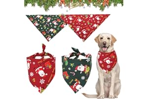 ZAWTR Bandane per Cani di Natale, 2 Pcs Sciarpa per Animali Domestici Completi Babbo Natale Triangolo Bavaglini per Cani Fazzoletto, Animali Costumi Domestici Papillon per Taglia Piccola Media Cani Gatti