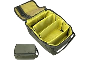 XINMYD Bolsa de Carrete de Pesca, Bolsa de Almacenamiento de Equipo de Carrete de Pesca Estuche Organizador con Cremallera de Aparejos de Pesca de Mano de 4 Capas