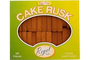 REGAL FOOD PRODUCTS BRINGING FOOD TO LIFE Regal Cake Rusk Egg-Free 28pcs - Healthy Snacks Rusk Biscuits | Rich Tea Biscuits - Milk Rusk (28)