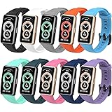 SenMore 10-Pezzi Cinturino Compatibile con Honor Band 6 Braccialetto di Ricambio in Silicone Honor Band 6 Cinturino di Ricamb