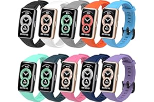SenMore 10-częściowy pasek kompatybilny z Huawei Band 6, zapasowa bransoletka Honor Band 6, zapasowy sportowy silikonowy pasek odpowiedni do Huawei Band 6, Honor Band 6