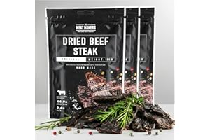 ‎THE MEAT MAKERS The Meat Makers Original Beef Jerky Steak (300g) - Getrocknetes Rindersteak Proteinreiches Rindfleisch Dörrfleisch Trockenfleisch Für Menschen Trocken Fleisch Beef Jerky Snack.