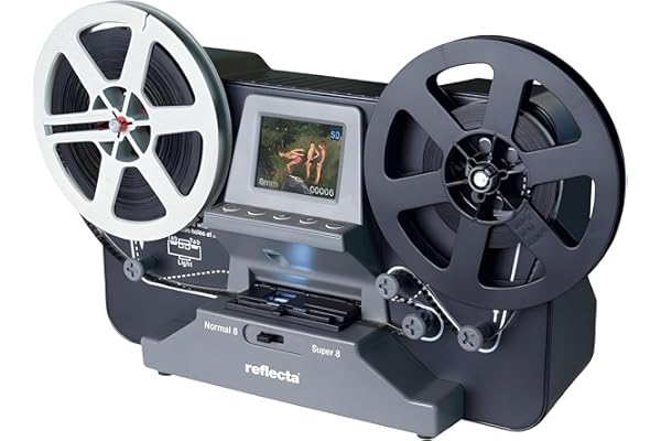 Reflecta Film Scanner Super 8 - Normal 8: CMOS 3,53 MP, Résolution de 1440x1080p 20fps, Écran LCD 2.4'', Interface USB 2.0, Numérisation HD MP4, pas d'audio