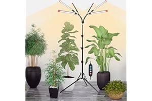 Orchbloom Pflanzenlampe Vollspektrum für Zimmerpflanzen 54W mit Ständer, Pflanzenlicht mit High PPFD Wachstumslampen für Gewächshaus Garten, Blumen, Gemüse, Hydroponik, 4/8/12/16H Auto Timer