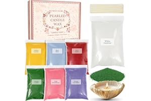 Scent-Hi Pearled Candle and Wicks, Refillable Candle Sand with 20 Candle Wicks, Sand Powder for Powder Candle(Mixed) (1100g)