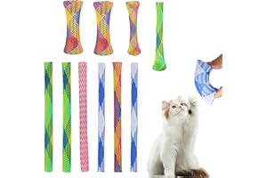 BANSUSU 40PCS Soft Cat Tube Spring Toy - Colorful Interactive Cat Toy Spring Encourages Activity & Exercise - Indoor Plastic Coil for Kittens to Swat, Bite & Hunt (Random Color)