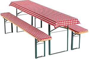 Gräfenstayn, set di imbottiture Annabelle, per i mobili da birreria, con 3 cuscini, larghezza del tavolo di 70 o di 50 cm, con certificazione Öko-Tex Standard 100