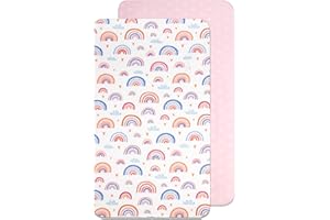 Lovely Hippo Draps Housses Cododo Compatible Next2Me, 100% Coton (50 x 83 cm, Arc-en-Ciel)