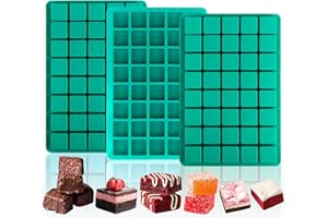 JAONLD 3 Pièces Moule Chocolat Silicone Peut Contenir 40 Barres de Chocolat Moules à Pâtisserie,Carré Vert Foncé Moule Bonbon pour les Bonbons,les Gelées,les Chocolats Carré,DIY Gâteau,Glace,Pudding(A)