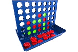 RusticHome Juego Cuatro en Raya para Viajes, Casa, Fiestas/Juego Conecta 4/ Juego para Niños Cuatro en Raya Plegable