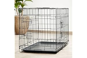 zooprinz Faltbare Hundebox aus stabilem Eisen – Hundekäfig mit 2 Türen – inklusive Bodenschale für deinen Hund – mit Transportgriff – in 4 Größen verfügbar (77,5 x 48,5 x 55,5 cm)
