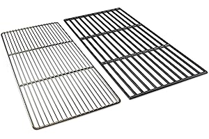 Grillrostprofi 44,4 x 26cm Grillrost Gusseisen/Edelstahl für Weber Spirit I & II E210, E220, S210, S220 ab Baujahr 2013 (mit vorderen Brennerknöpfen)