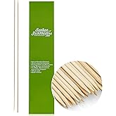 BAMBOO STICK MASTERS - Bamboo Skewers - Wooden Skewers for BBQ Kebab - Grilling - Long 40cm - Fire Pit Marshmallow Sticks - S