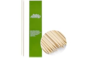 BAMBOO STICK MASTERS - Bamboo Skewers - Wooden Skewers for BBQ Kebab - Grilling - Long 40cm - Fire Pit Marshmallow Sticks - Strong Wooden BBQ Sticks for Barbecue - Pack of 100