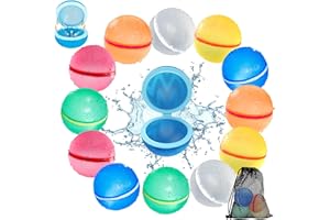RUYI Zestaw 12 bombek wodnych, samozamykających, wielokrotnego użytku, szybkie napełnianie, 1 sekunda, balony wodne, magiczne balony, samozamykające się balony wodne bez węzłów, na letnie przyjęcie