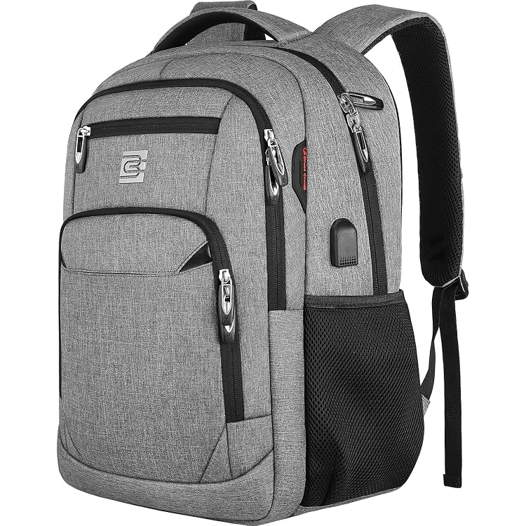 CUURODY Herren Rucksack 15,6 Zoll Laptop Daypack Wasserdicht - Grauer Business & Campus Rucksack