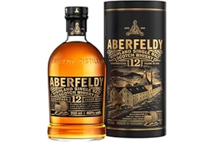 Aberfeldy 12 Year Old Single Malt Scotch Whisky, 40 % vol., 70 cl / 700 ml, Whisky premium vieilli dans quatre types de fûts