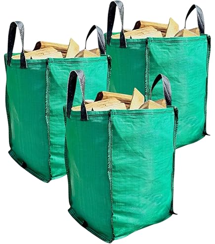 Sacs Déchets Jardin 300L Réutilisables - 3 Pièces Imperméables Avec Poignées