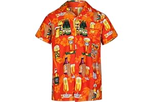 REDSTAR Hawaiian Shirts for Men Funny Shirts with Short Sleeves - Hawaiian Fancy Dress Mens Hawaiian Shirt Button Down Beer Shirts for Men - Ugly Shirts for Stag Do Accessories