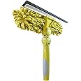 DOCAZOO DocaPole Window Squeegee + Scrubber Combo Attachment (w/ 3 Squeegee Blades) for Window Cleaning // Dual-Rotation Multi-Angle Window Washer Accessory for Extension Pole // DocaPole Attachment