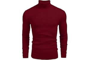 COOFANDY Maglione da Uomo a Collo Alto a Maniche Lunghe in Maglia Fine Maglione da Uomo Slim Basic
