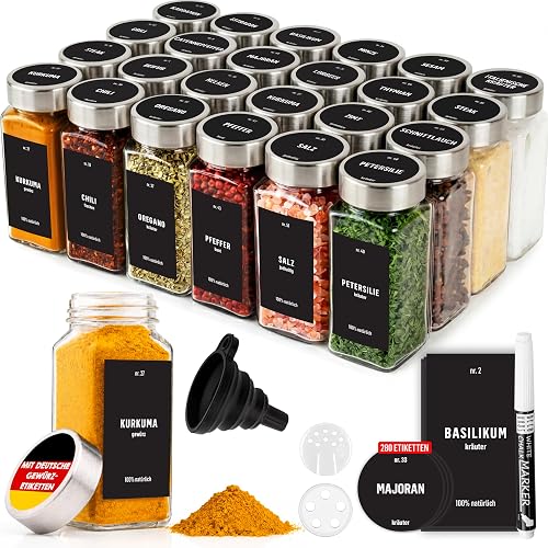 Deco haus Gewürzgläser eckig, 24er-Set