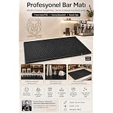 Transformacion Profesyonel Bar Matı 45x30 cm Kahve Tezg&acirc;h Matı Servis Ve Bardak Kurutma Lastiği 7mm Kalın PVC 723462