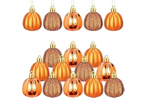 YCWSSB 12 decorazioni autunnali a forma di zucca – Decorazione da appendere per finestre ed esterni, decorazione autunnale da appendere, Halloween – decorazioni e zucca decorativa per la casa