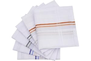 Namaste Trends Men's Handkerchiefs 100% Soft Cotton Pocket Square Hankies 6 Pack