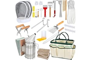 Hanured® 26 pièces kit d'outils d'apiculture, Outil de ruche d’apiculture avec fumoir d’abeilles, Fournitures d’apiculture, pour débutants et apiculteurs professionnels
