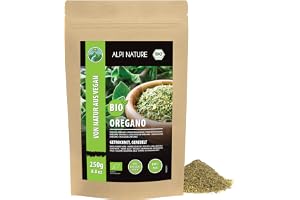 Ekologisk oregano rubbed, oregano från kontrollerad ekologisk odling, glutenfri, laktosfri, laboratorietestad, vegan, 100% naturlig utan tillsatser (250 GR)