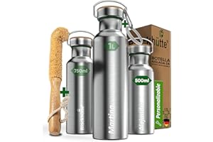 Blockhütte Botella Agua Acero Inoxidable I Botella Termica, Cantimplora Acero Inoxidable I Water Bottle Apta para Lavavajillas I Garrafa Termica, Termo, para Deportes y Ocio