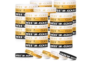 Harrycle 60 Pcs Class of 2025 Wristbands Silicone Graduation Bracelets Celebrating Congrats Grad Bracelet Party Supplies for School Leavers Gifts, Graduation Gifts for Students from Teacher