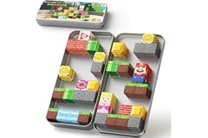 STEM MATCH Bloques Magnéticos Juguete de Viaje, Caja de Hierro Portátil Bloques Magnéticos 35 PCS, Juguete Magnético de Construcción Regalo para Niños 3+ Años