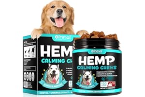 Bieyoc Calma mastica golosinas calmantes para perros, ayuda con la ansiedad de los perros, la separación, los ladridos, el estrés, la hiperactividad, la agresión, la reactividad (150 unidades mastica