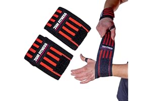 JSM FITNESS® Muñequeras, Bandas elásticas para garantizar la estabilidad y el apoyo durante el entrenamiento con pesas, mejorar el agarre y prevenir el dolor de muñeca, 2 piezas