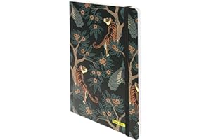 Online Bullet Journal JUNGLE en pointillé A5 - papier epais premium 120g/m², FSC - 144 pages - carnet souple avec fermeture elastique - cahier relié - carnet de notes pointillé Classique
