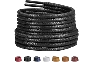 LyloLyla 2 Pairs Thin Waxed Round Dress Shoe Laces 2.5mm – Premium Formal Shoes & Oxford Laces for Men & Women | Kids School Shoelaces