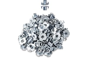 LIKERAINY Tuercas M8 x 12mm con 4 Dientes Metal T-Nuts Tuercas de Fijación para Muebles de Madera Insertos Ciegos Tuerca 150Pcs
