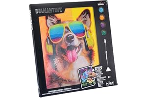 DIAMANTINY Level Up - QUADRO - Creative Art, Diamond Painting Kit, crea il mosaico Dj Cane